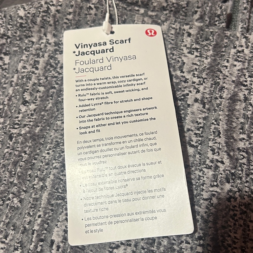 Lululemon Athletica Black and White Vinyasa Scarf - Picture 2 of 4
